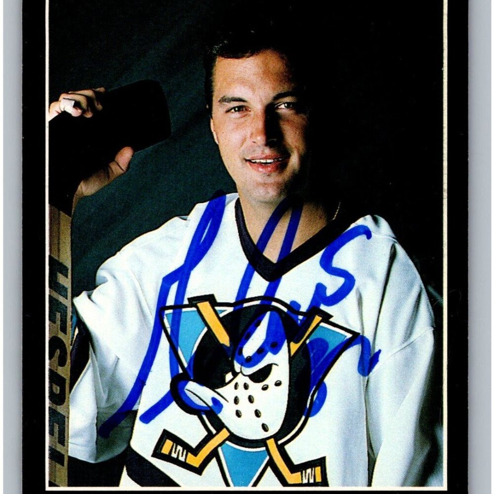 Guy Hebert Signed 1993 Pinnacle Mighty Ducks Anaheim Hockey Card #167